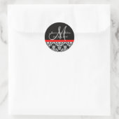 Monogram Labels - Damask Trellis - Black/Red (Tas)