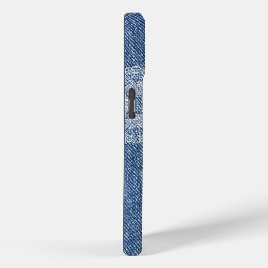 Monogram Lace Denim iPhone / coque ipad (Verso / Droite)