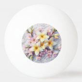 Monogram lace pink and yellow Spring flowers  Pingpongballen (Achterkant)