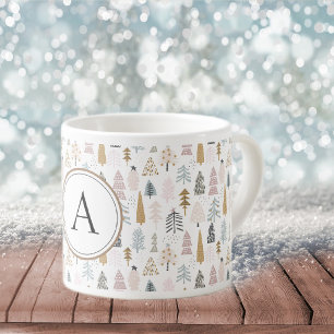Monogram Landelijke Kerstbomen 6oz Espresso Kop