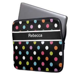 Monogram Laptop Hoesje Polka Dots Sleeve