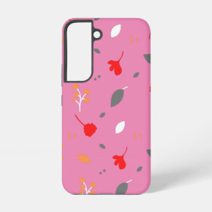 Monogram Latijnse Bloem Roze Samsung Galaxy 22 Hoesje