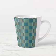 Monogram Latte Mok Modern Check in blauw, olijf