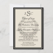 Monogram Laurel Classic College Graduation Kaart (Voorkant)