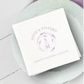 Monogram Lavendel bruiloft servetten