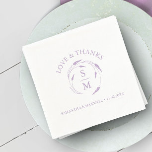 Monogram Lavendel bruiloft servetten