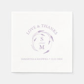 Monogram Lavendel bruiloft servetten (Voorkant)