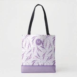 Monogram lavendel Canvas tas