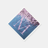 Monogram Lavendel Confetti Verjaardag gepersonalis Servet (Hoek)