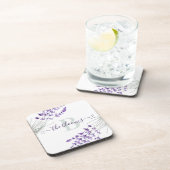 Monogram lavendel harde plastic onderzetter (Rechterzijde)