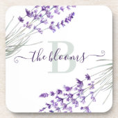 Monogram lavendel harde plastic onderzetter (Voorkant)