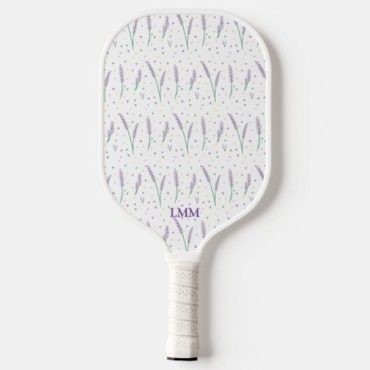 Monogram Lavendel Harten Girly  Preppy Pickleball Paddle (Achterkant)
