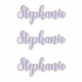 Monogram Lavendel Lila Paars Elegant Aangepaste Na Sticker (Voorkant)