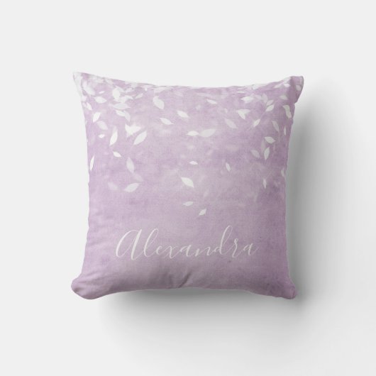 Monogram Lavendel Paarse Confetti naam Kussen (Voorkant)