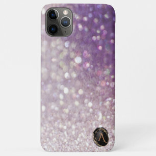 *~* Monogram Lavender Gradient Ombre Glitter iPhone 11 Pro Max Hoesje