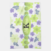 Monogram lavender Mint Spring Flowers Theedoek (Verticaal)