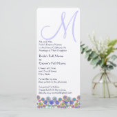 Monogram Lavender Periwinkle Wedding Kaart (Staand voorkant)