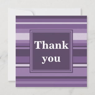 Monogram Lavender strepen Bedankkaart