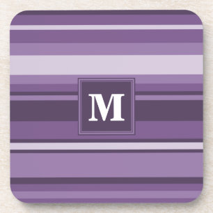 Monogram Lavender strepen Bier Onderzetter