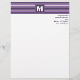 Monogram Lavender strepen Briefhoofd