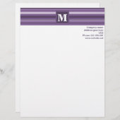 Monogram Lavender strepen Briefhoofd (Voorkant / Achterkant)