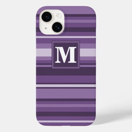 Monogram Lavender strepen Case-Mate iPhone Case (Achterkant)