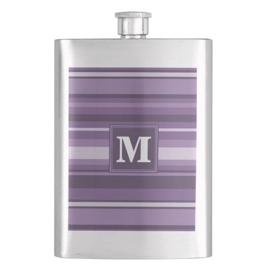 Monogram Lavender strepen Heupfles (Voorkant)