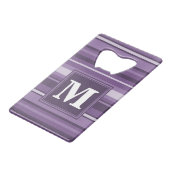 Monogram Lavender strepen Kredietkaart Flessenopener (Voorkant Gekanteld)