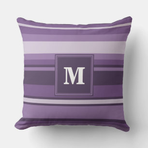 Monogram Lavender strepen Kussen