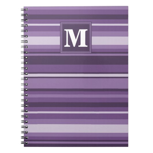 Monogram Lavender strepen Notitieboek (Voorkant)