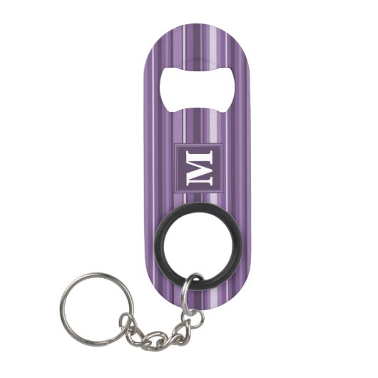 Monogram Lavender strepen Sleutelhanger Flessenopener (Voorkant)