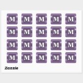 Monogram Lavender strepen Vierkante Sticker (Vel)