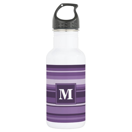 Monogram Lavender strepen Waterfles (Voorkant)