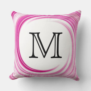 Monogram Lavender Swirl Abstract Kussen
