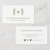 Monogram Leaves | Sociale media Visitekaartje (Voorkant / Achterkant)