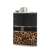 Monogram leder en luipspatroon heupfles (Links)