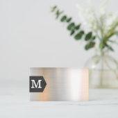 Monogram | Leder en metaal Visitekaartje (Staand voorkant)