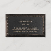 Monogram leder en metaal voor de bouw visitekaartje (Achterkant)