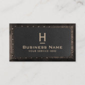 Monogram leder en metaal voor de bouw visitekaartje (Voorkant)