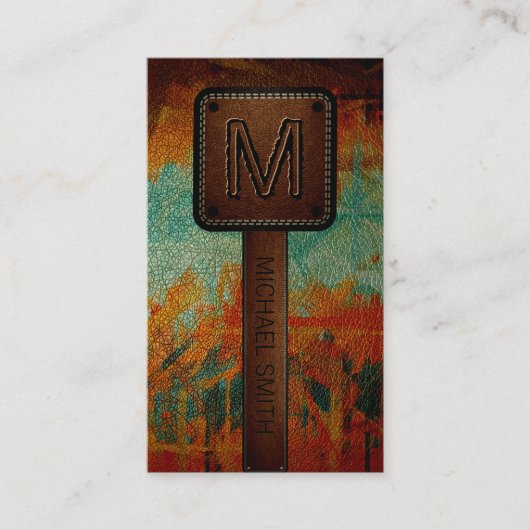 Monogram leder Kijk Visitekaartje (Voorkant)