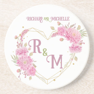 Monogram legante minimale Chic Initiaal letter Zandsteen Onderzetter