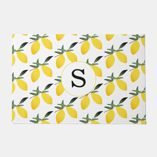 Monogram Lemon Citrus Doormat Deurmat (Voorkant)