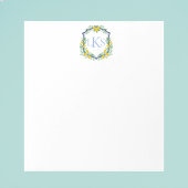 Monogram Lemon Crest, Blauw en Wit Custom Notitieblok