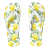 Monogram  Lemon Fruits Leaves en Flowers Teenslippers (Voetbed)