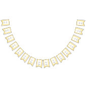 Monogram Lemon Geel en Wit Quatrefoil Patroon Vlaggetjes (Alle)