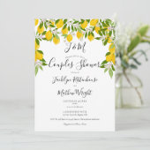 Monogram Lemons Wedding Couples Kaart (Staand voorkant)