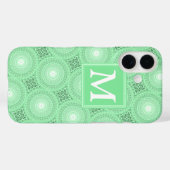 Monogram lentegroene cirkelpatroon Case-Mate iPhone case (Achterkant (horizontaal))