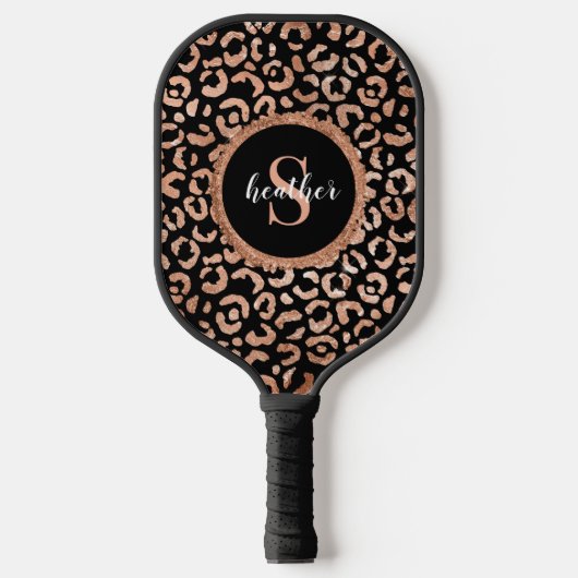 Monogram Leopard Animal Print Pickleball Paddle (Voorkant)