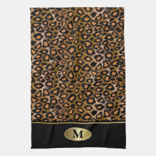 Monogram Leopard Animal Print Theedoek