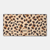 Monogram Leopard Brown Chic Girly Poster de animal (Recto)